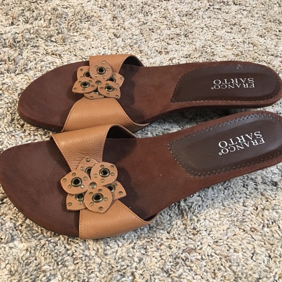 Franco Sarto Brown Leather Sandals - Picture 3 of 7